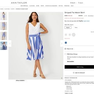 Ann Taylor blue & white stripe skirt